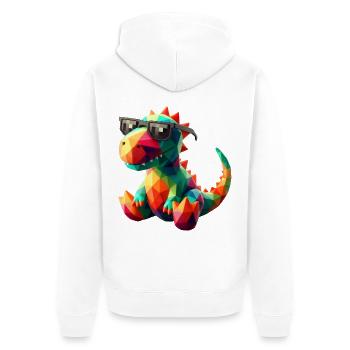 dino cool lunettes de soleil - Veste à capuche bio Premium Unisexe - blanc - Dos - Thijin (182cm)