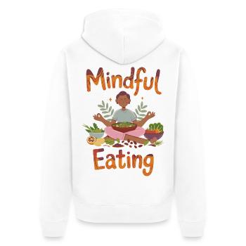 Manger consciemment, vivre sainement - Veste à capuche bio Premium Unisexe - blanc - Dos - Thijin (182cm)