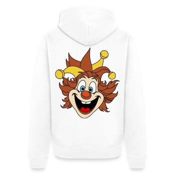 Carnaval Clown Sourire Carnaval Parade Costume - Veste à capuche bio Premium Unisexe - blanc - Dos - Thijin (182cm)