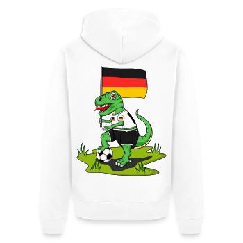 Germany Flag Dinosaur Rex Football - Unisex Premium Organic Zip Hoodie - white - Back - Thijin (182cm)