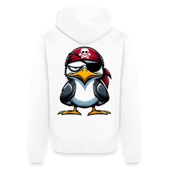 Möwe Piratenaugen Augenbinde - Unisex Premium Bio Zip Hoodie - Weiß - Hinten - Thijin (182cm)
