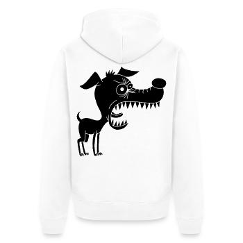 Small black dog and big mouth - Unisex Premium Organic Zip Hoodie - white - Back - Thijin (182cm)