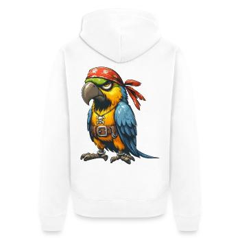 perroquet pirate - Veste à capuche bio Premium Unisexe - blanc - Dos - Thijin (182cm)