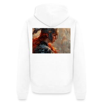Poster Illustration Femme guerrière - Veste à capuche bio Premium Unisexe - blanc - Dos - Thijin (182cm)