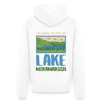 Lake Miramarsch - Unisex Premium Bio Zip Hoodie - Weiß - Hinten - Thijin (182cm)
