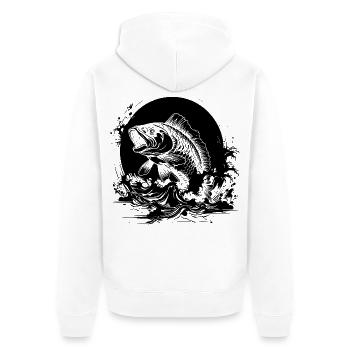 Croquis de pêche - Veste à capuche bio Premium Unisexe - blanc - Dos - Thijin (182cm)