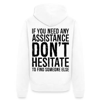 If you need any assistance don't hesitate to find - Unisex Premium Organic Zip Hoodie - white - Back - Thijin (182cm)