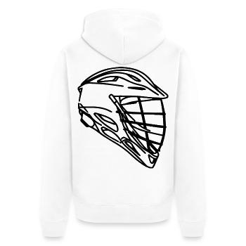 Lacrosse Helmet Drawing - Unisex Premium Organic Zip Hoodie - white - Back - Thijin (182cm)