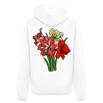 Amaryllis - Unisex Premium Organic Zip Hoodie - white - Back - Thijin (182cm)