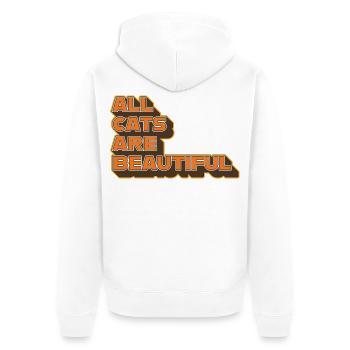 All Cats Are Beautiful – Stylisches Statement - Unisex Premium Bio Zip Hoodie - Weiß - Hinten - Thijin (182cm)