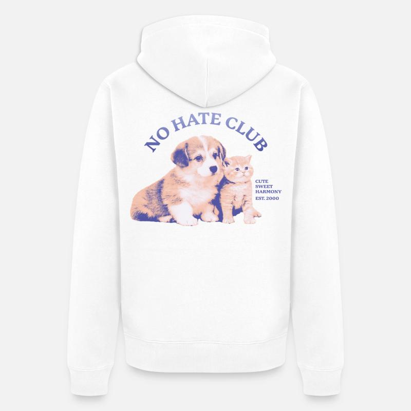 No Hate Club – Douce harmonie - Veste à capuche bio Premium Unisexe - blanc