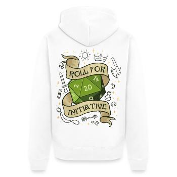 Roll for Initiative – Dice Your Destiny - Unisex Premium Organic Zip Hoodie - white - Back - Thijin (182cm)