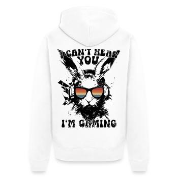 Je ne t’entends pas I’m Gaming Bunny Casque cadeau - Veste à capuche bio Premium Unisexe - blanc - Dos - Thijin (182cm)