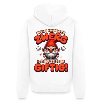 Mein Innerer Zwerg Ist Heute Sehr Giftig Spruch - Unisex Premium Bio Zip Hoodie - Weiß - Hinten - Thijin (182cm)