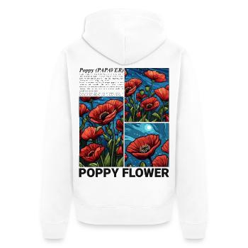 Coquelicot Nature Fleur Botanique Esthétique Cadeau - Veste à capuche bio Premium Unisexe - blanc - Dos - Thijin (182cm)