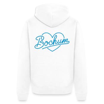 Love bochum - Unisex Premium Bio Zip Hoodie - Weiß - Hinten - Thijin (182cm)