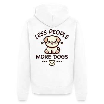 Cadeau humour Moins de gens plus de chiens - Veste à capuche bio Premium Unisexe - blanc - Dos - Thijin (182cm)