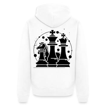 Pièces d’échecs Look comique - Veste à capuche bio Premium Unisexe - blanc - Dos - Thijin (182cm)