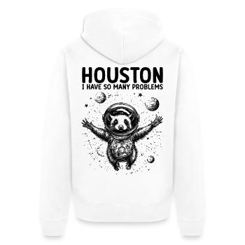 Houston I Have So Many Problems Opossum Astronaut - Unisex Premium Bio Zip Hoodie - Weiß - Hinten - Thijin (182cm)
