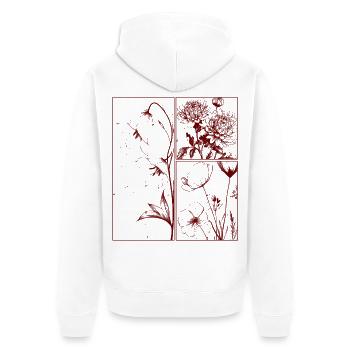 Campanule Chrysanthème Floral Cadeau Botanique - Veste à capuche bio Premium Unisexe - blanc - Dos - Thijin (182cm)