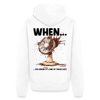 Funny Meme Fellow Murphy's Law Office Disaster - Unisex Premium Organic Zip Hoodie - white - Back - Thijin (182cm)