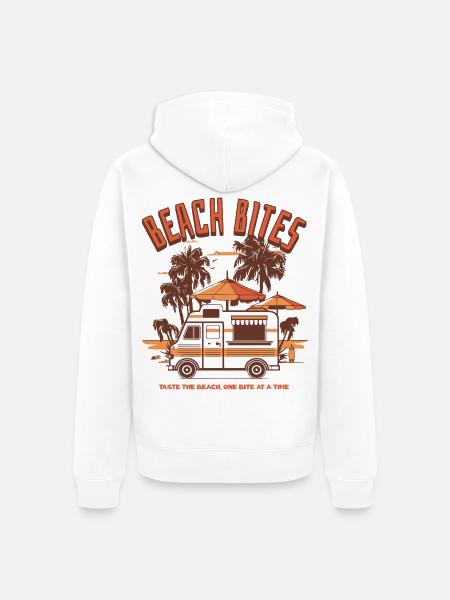 Beach Bites – Kulinarische Strandmomente - Unisex Premium Bio Zip Hoodie - Weiß