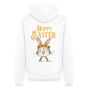 Happy Easter Easter Bunny - Unisex Premium Organic Zip Hoodie - white - Back - Thijin (182cm)