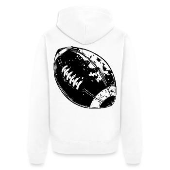 American Football Ball - Unisex Premium Organic Zip Hoodie - white - Back - Thijin (182cm)
