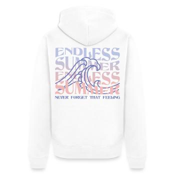Endless Summer – Vagues et ambiance de plage - Veste à capuche bio Premium Unisexe - blanc - Dos - Thijin (182cm)