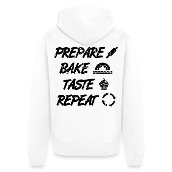 Funny Baking Quote - Unisex Premium Organic Zip Hoodie - white - Back - Thijin (182cm)