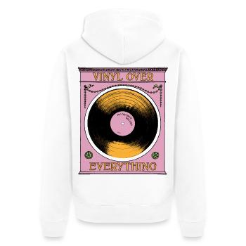 Le vinyle avant tout - Veste à capuche bio Premium Unisexe - blanc - Dos - Thijin (182cm)