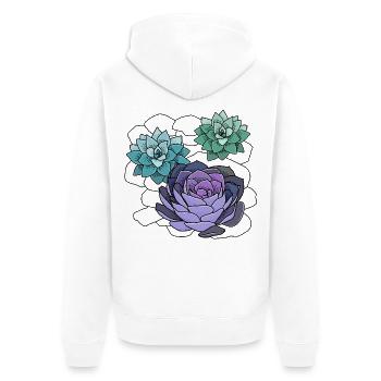 Sukkulenten - Unisex Premium Bio Zip Hoodie - Weiß - Hinten - Thijin (182cm)