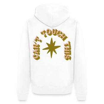 Can't Touch This – Kaktus-Humor - Unisex Premium Bio Zip Hoodie - Weiß - Hinten - Thijin (182cm)