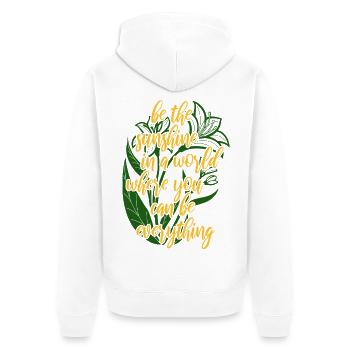 Blumen - Frühling - Soyez le soleil - Spruch - Veste à capuche bio Premium Unisexe - blanc - Dos - Thijin (182cm)