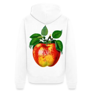 Botanical Apple Vintage Art - Unisex Premium Bio Zip Hoodie - Weiß - Hinten - Thijin (182cm)