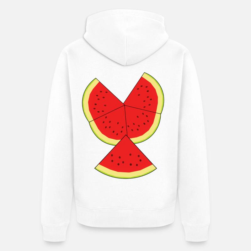 Melon Rafraîchissement d’été Fruit Fruit - Veste à capuche bio Premium Unisexe - blanc