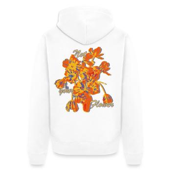 Pas votre déclaration florale - Veste à capuche bio Premium Unisexe - blanc - Dos - Thijin (182cm)