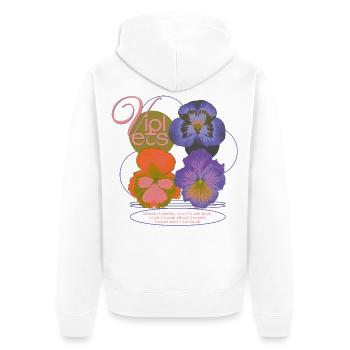 Violets Poem Flower Humor - Unisex Premium Bio Zip Hoodie - Weiß - Hinten - Thijin (182cm)