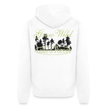 Wachsen wie ein Wald - Naturmotiv - Unisex Premium Bio Zip Hoodie - Weiß - Hinten - Thijin (182cm)