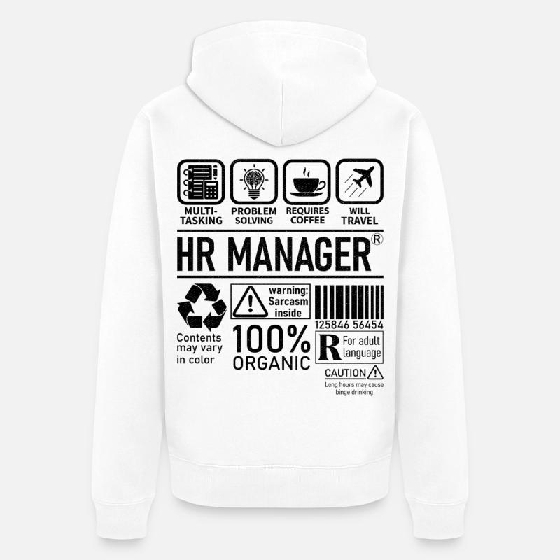 Responsable RH résolution de problèmes multitâches - Veste à capuche bio Premium Unisexe - blanc