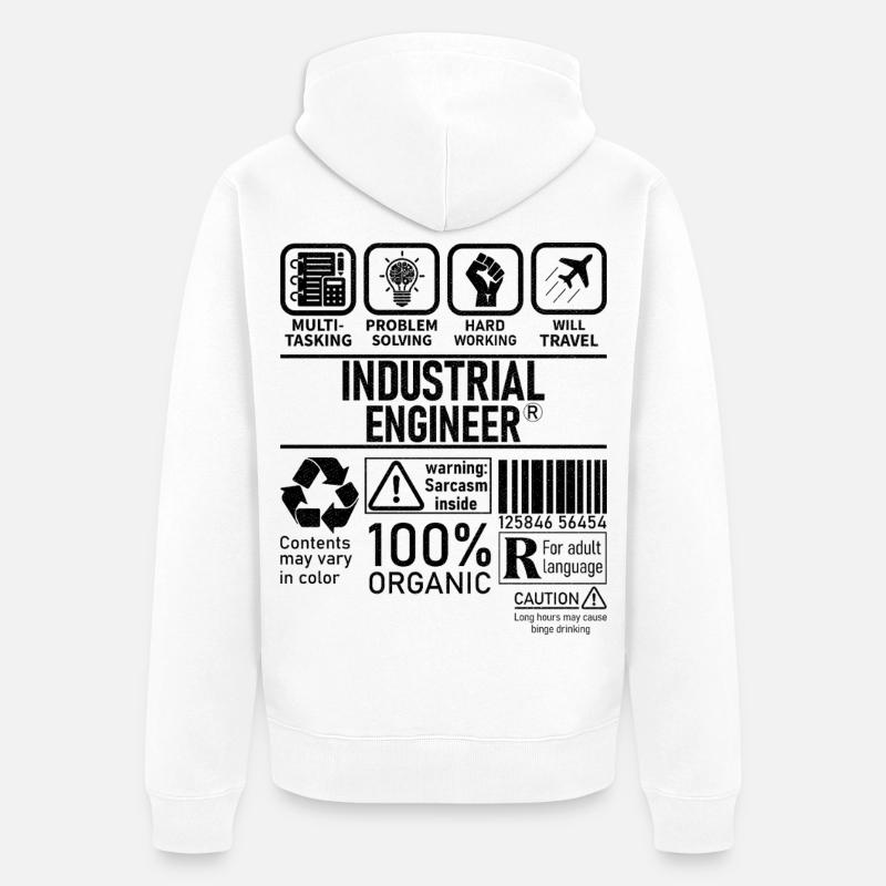 Industrial Engineer multi tasking problem solving - Unisex Premium Organic Zip Hoodie - white
