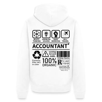 Accountant Multi Tasking Problem Solving Hard Work - Unisex Premium Bio Zip Hoodie - Weiß - Hinten - Thijin (182cm)