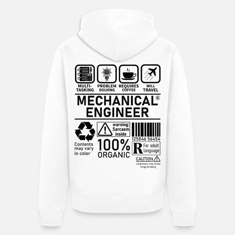 Mechanical Engineer multi tasking problem solving - Unisex Premium Organic Zip Hoodie - white