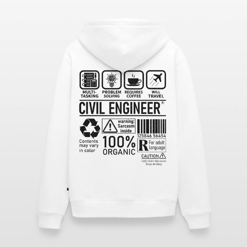 Civil Engineer multi tasking problem solving Unisex Premium Organic Zip Hoodie