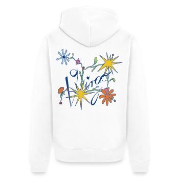 Virgo – Verspielte Sternzeichen-Illustration - Unisex Premium Bio Zip Hoodie - Weiß - Hinten - Thijin (182cm)