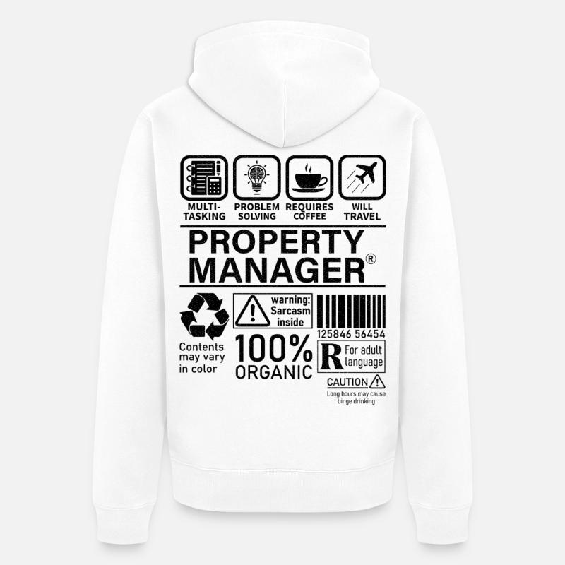 Property Manager Multi Tasking Problem Solving - Unisex Premium Organic Zip Hoodie - white