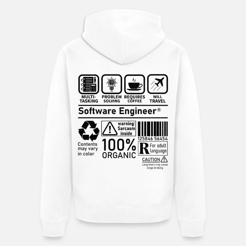 software engineer multi tasking problem solving - Unisex Premium Bio Zip Hoodie - Weiß