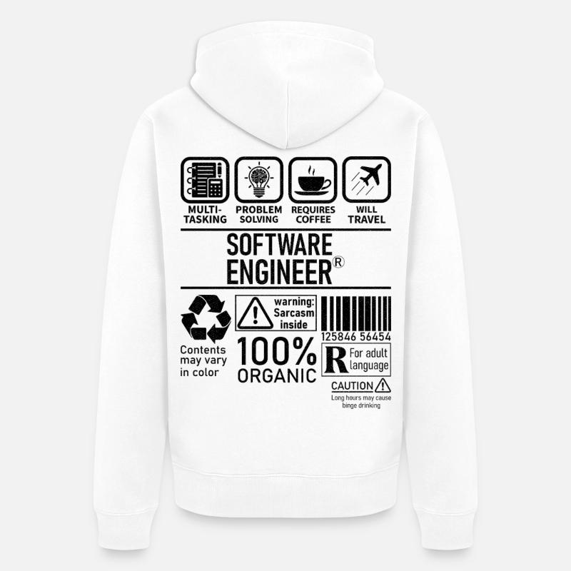 Software Engineer multi tasking problem solving - Unisex Premium Organic Zip Hoodie - white