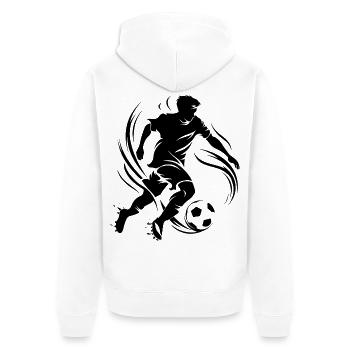 Fußballspieler - Unisex Premium Bio Zip Hoodie - Weiß - Hinten - Thijin (182cm)