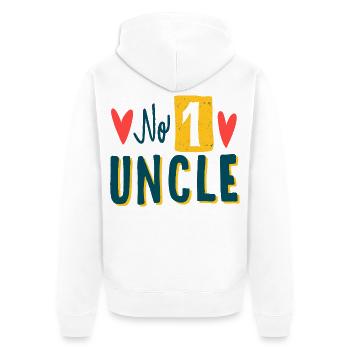 Colorful No. 1 Uncle Lettering - Unisex Premium Organic Zip Hoodie - white - Back - Thijin (182cm)